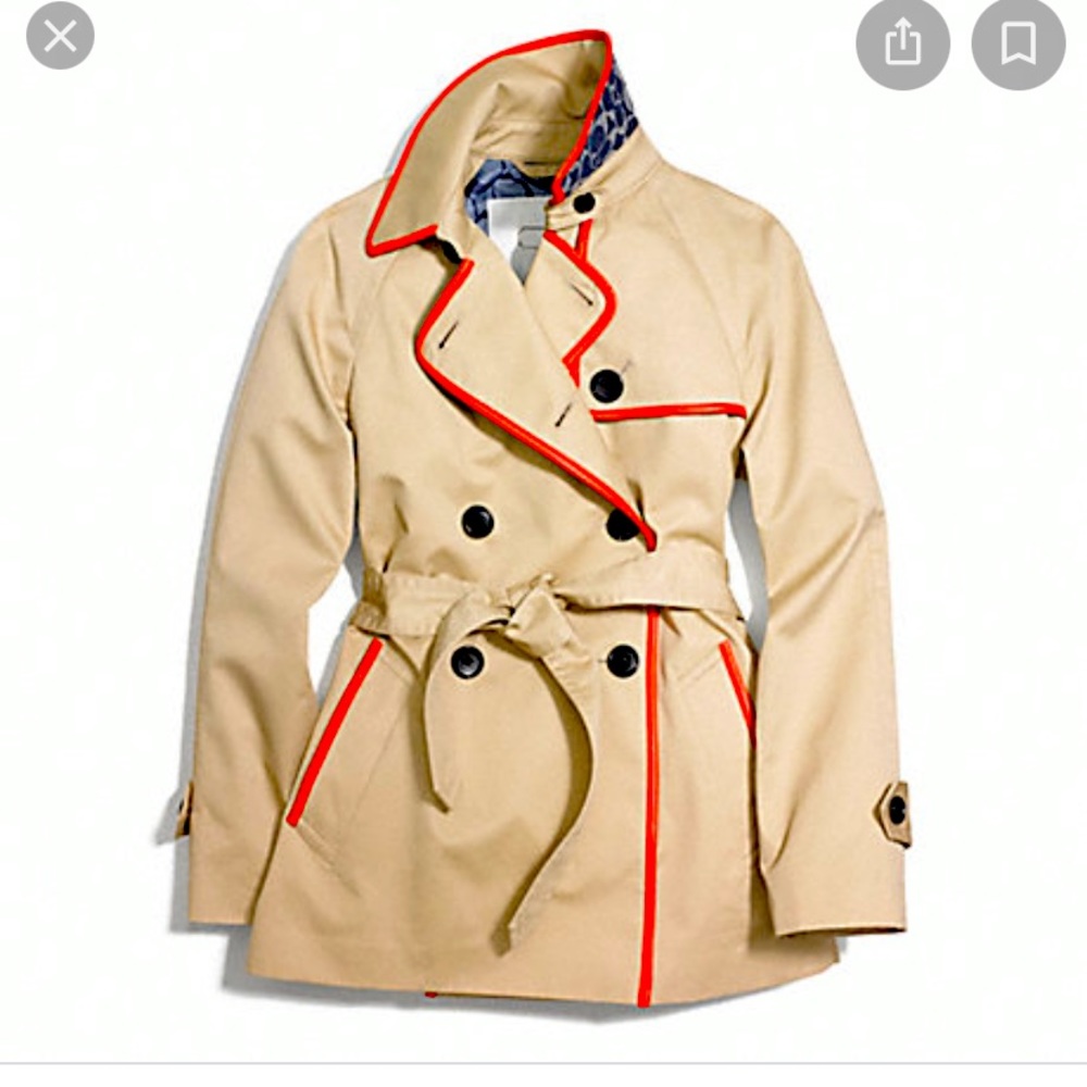 Coach trench coat. size medium.  New with tags.